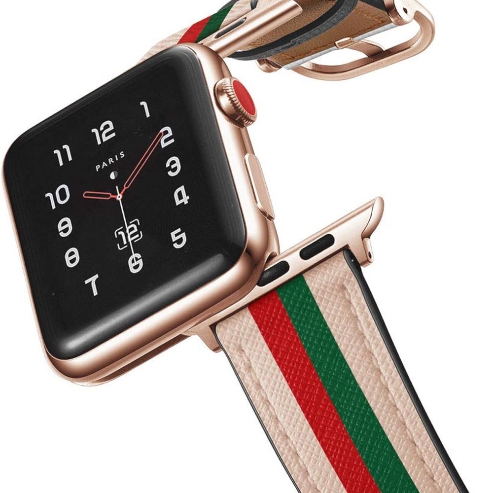 Gucci Pattern Leather Apple Watch Band